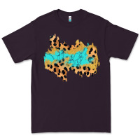 Plum glitter leopard turquoise patch Premium Tee - AdoDesignShop
