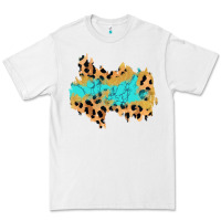 White glitter leopard turquoise patch Premium Tee - AdoDesignShop