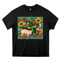 Black western farm tractor pig rooster cow sunflowers Heavy Core Tee - Artiststas