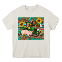 Cream western farm tractor pig rooster cow sunflowers Heavy Core Tee - Artiststas