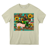 Mossy western farm tractor pig rooster cow sunflowers Heavy Core Tee - Artiststas