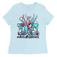 Baby Blue d h dental hygienist Ladies Tee - AdoDesignShop