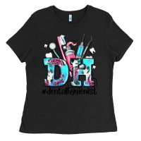 Black d h dental hygienist Ladies Tee - AdoDesignShop