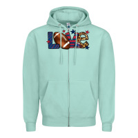 Seafoam Love Football team color red blue 4th of july Zipper Hoodie - HowdyJamesFarm