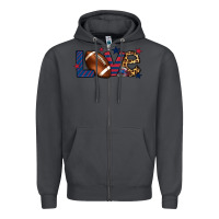 Smoke Love Football team color red blue 4th of july Zipper Hoodie - HowdyJamesFarm