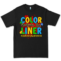 Black color outside the liner autism awareness Premium Tee - JahusDesignShop