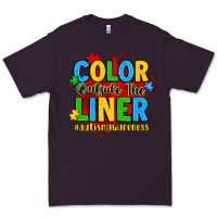 Plum color outside the liner autism awareness Premium Tee - JahusDesignShop