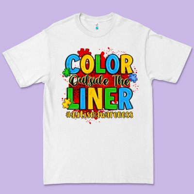 Color Outside The Liner Autism Awareness Premium Tee Designed By Jahusdesignshop