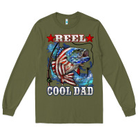 Army Green Reel Cool Dad Bass 4th of July Long Sleeve Tee - LillyAllenDesigns