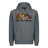 Rock Peace Love Mardi Gras Premium Hoodie - HowdyJamesFarm