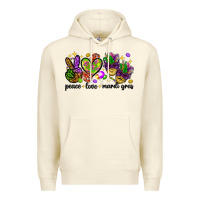Sandshell Peace Love Mardi Gras Premium Hoodie - HowdyJamesFarm