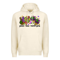 Tofu Peace Love Mardi Gras Premium Hoodie - HowdyJamesFarm