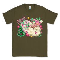 Army Green pink santa and disco ball with christmas tree Classic Tee - MaliasSmallBusiness