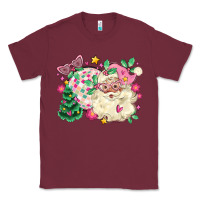 Burgundy pink santa and disco ball with christmas tree Classic Tee - MaliasSmallBusiness