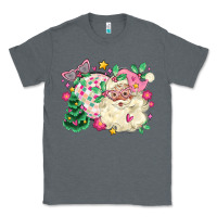 Charcoal Heather pink santa and disco ball with christmas tree Classic Tee - MaliasSmallBusiness