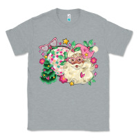 Heather Grey pink santa and disco ball with christmas tree Classic Tee - MaliasSmallBusiness