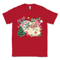 Pink Santa And Disco Ball With Christmas Tree Classic Tee | Teevron
