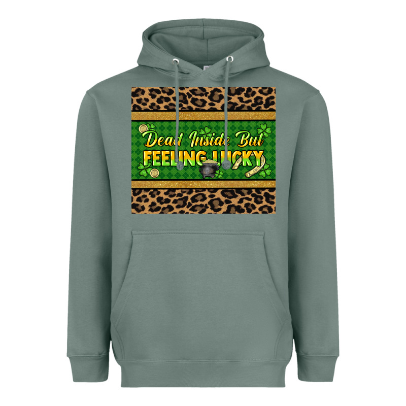 Dead Inside But Feeling Lucky 20oz Skinny Tumbler Heavyweight Hoodie by HowdyJamesFarm | Teevron