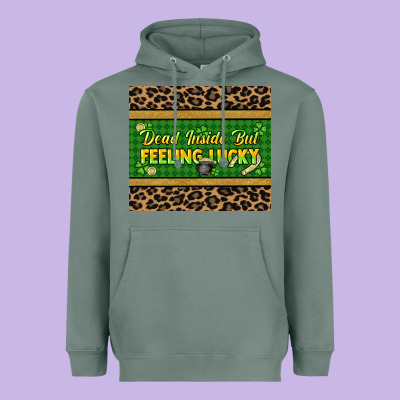 Dead Inside But Feeling Lucky 20oz Skinny Tumbler Heavyweight Hoodie Designed By Howdyjamesfarm