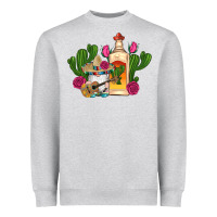 Heather Grey mexican tequila gnomes guitar roses cactus serape Heavyweight Sweatshirt - Artiststas