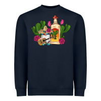 Navy mexican tequila gnomes guitar roses cactus serape Heavyweight Sweatshirt - Artiststas