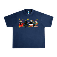 Navy christmas cats Urban Heavy Tee - MaliasSmallBusiness