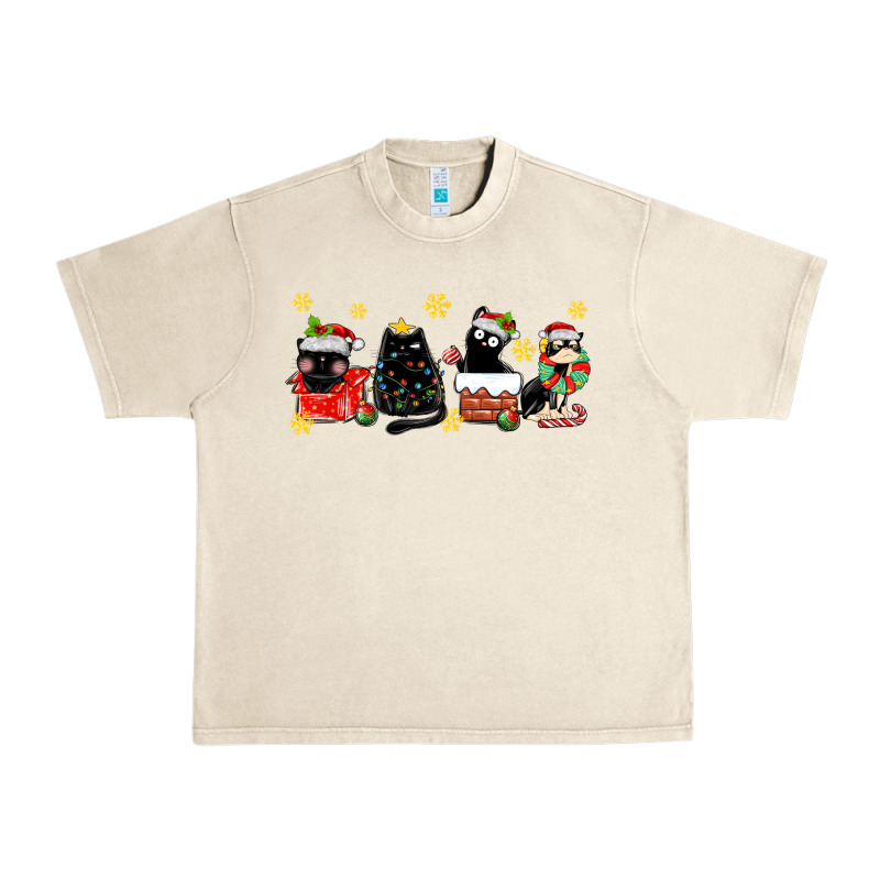Christmas Cats Urban Heavy Tee by MaliasSmallBusiness | Teevron