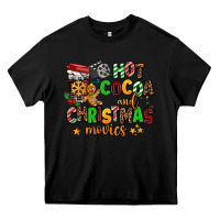 Black hot cocoa and christmas movies Heavy Core Tee - AdoDesignShop