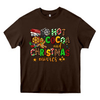 Chocolate Brown hot cocoa and christmas movies Heavy Core Tee - AdoDesignShop