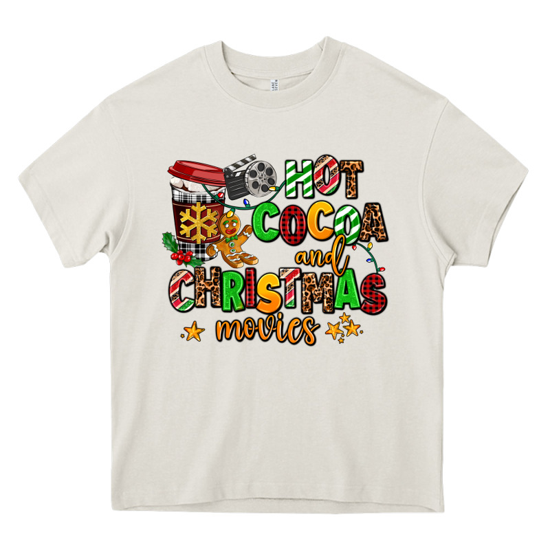 Hot Cocoa And Christmas Movies Heavy Core Tee by AdoDesignShop | Teevron