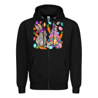 Black Easter gnome and rabbit Easter Day Zipper Hoodie - HowdyJamesFarm