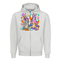 Dove Grey Easter gnome and rabbit Easter Day Zipper Hoodie - HowdyJamesFarm