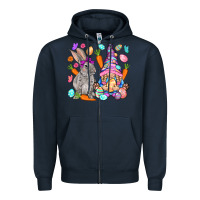 Navy Easter gnome and rabbit Easter Day Zipper Hoodie - HowdyJamesFarm