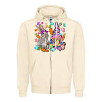 Sandshell Easter gnome and rabbit Easter Day Zipper Hoodie - HowdyJamesFarm