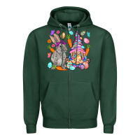 Sports Green Easter gnome and rabbit Easter Day Zipper Hoodie - HowdyJamesFarm