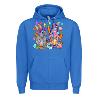 True Royal Easter gnome and rabbit Easter Day Zipper Hoodie - HowdyJamesFarm