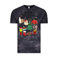 Cloud Black merry christmas Vintage Tee - MaliasSmallBusiness