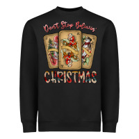 Black dont stop believin christmas Heavyweight Sweatshirt - SublimationCraftShop