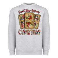 Heather Grey dont stop believin christmas Heavyweight Sweatshirt - SublimationCraftShop