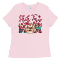 Bubblegum Pink shih tzu mom Ladies Tee - Artiststas