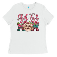 White shih tzu mom Ladies Tee - Artiststas