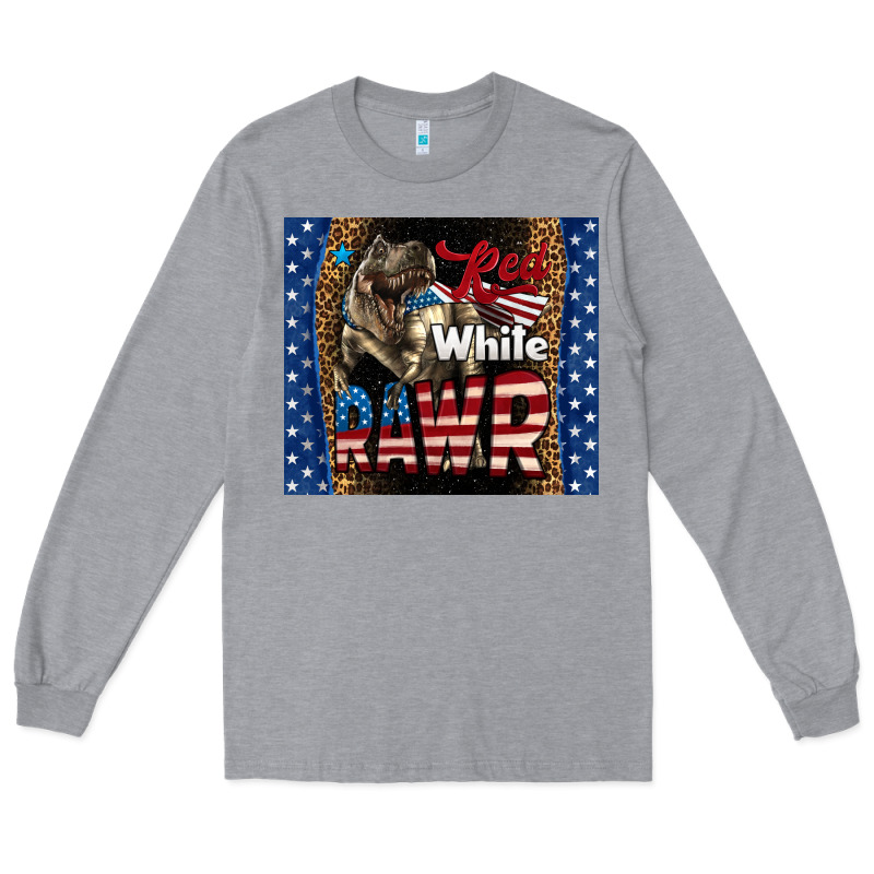 Western Red White Rawr Dinosaur Long Sleeve Tee by LillyAllenDesigns | Teevron