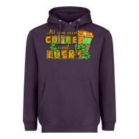 Plum All you need is coffee and lucky Heavyweight Hoodie - CowGirlArtShop