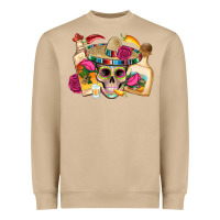 Mushroom mexican skull sombrero tequila bottle paper roses Heavyweight Sweatshirt - Artiststas