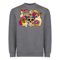 Storm mexican skull sombrero tequila bottle paper roses Heavyweight Sweatshirt - Artiststas