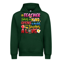 Forest Green a Teacher Takes a Hand Opens a mind and Touches A Urban Hoodie - CowhideDigitalArt