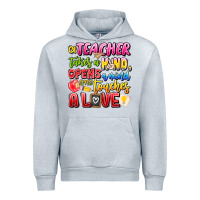 Heather Grey a Teacher Takes a Hand Opens a mind and Touches A Urban Hoodie - CowhideDigitalArt