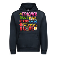 Navy a Teacher Takes a Hand Opens a mind and Touches A Urban Hoodie - CowhideDigitalArt