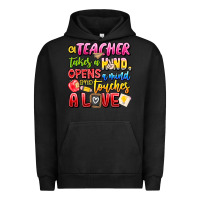 Pigment Black a Teacher Takes a Hand Opens a mind and Touches A Urban Hoodie - CowhideDigitalArt