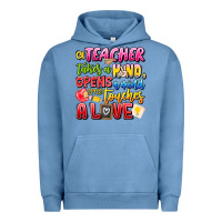 Pigment Pebble Blue a Teacher Takes a Hand Opens a mind and Touches A Urban Hoodie - CowhideDigitalArt